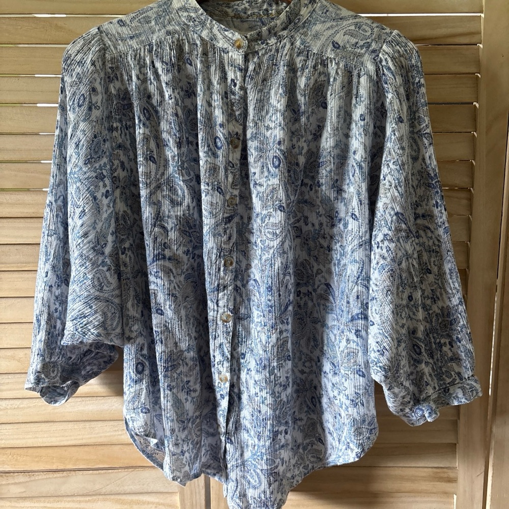 Pilcro by Anthropologie Paisley Button-Up Blouse